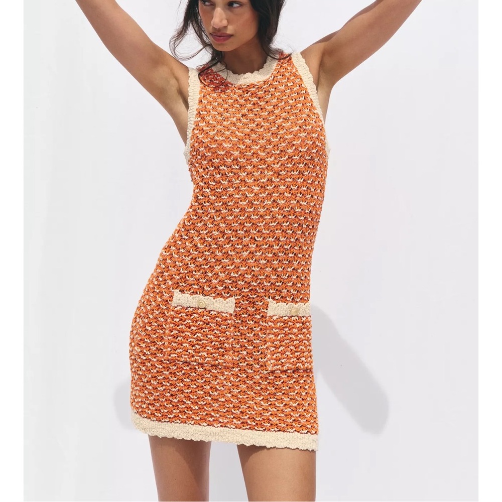 ZARA STRUCTURED KNIT MINI DRESS